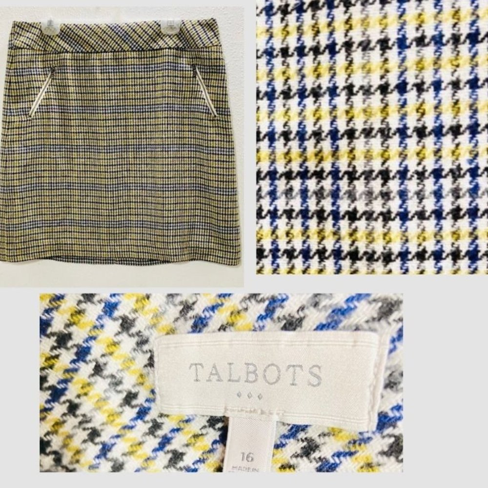Talbots houndstooth pencil skirt